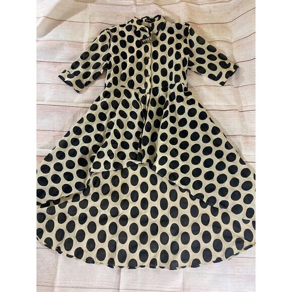 NWT Why Dress Apparel Button Front High Low Short Sleeve Dress - XL - Picture 5 of 13